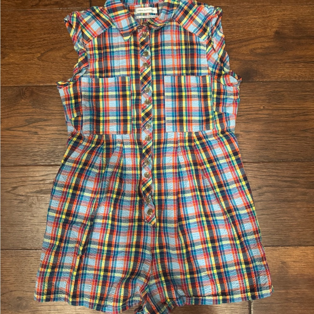 Plaid Urban Outfitters Romper size XS